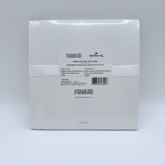 NEW Hallmark "Peanuts" Memo Note Pad Set Charlie Brown Snoopy Stationary - Picture 2 of 4